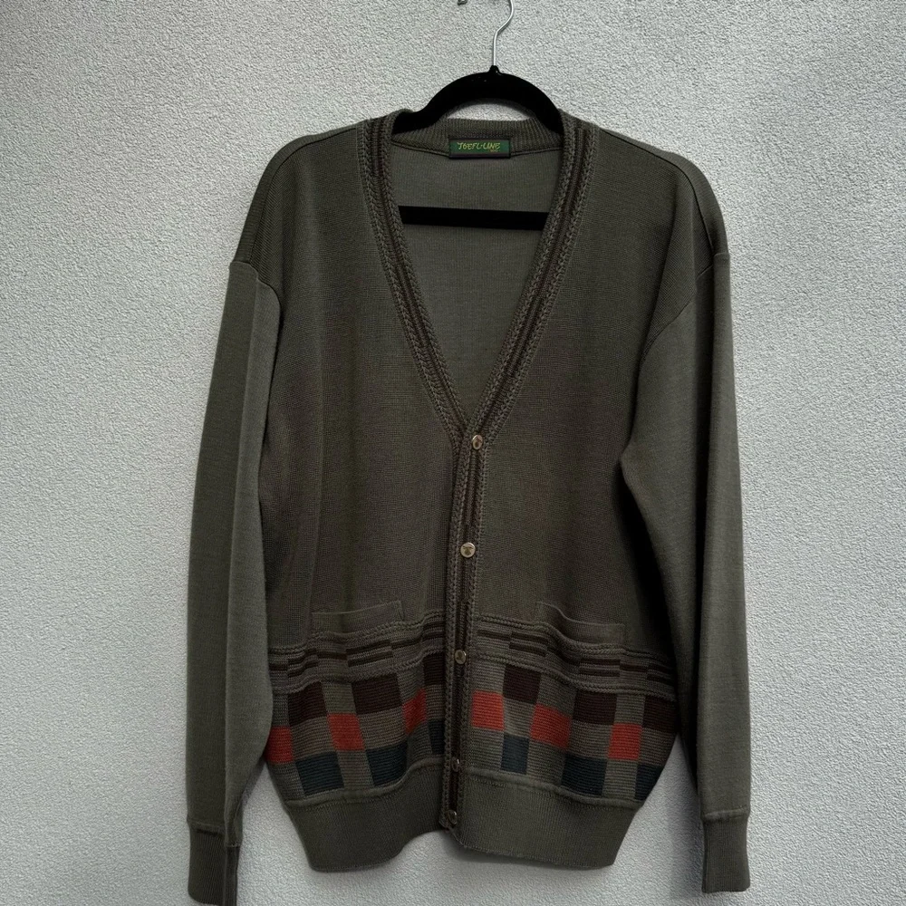 VINTAGE Grandpa cardigan sweater wool